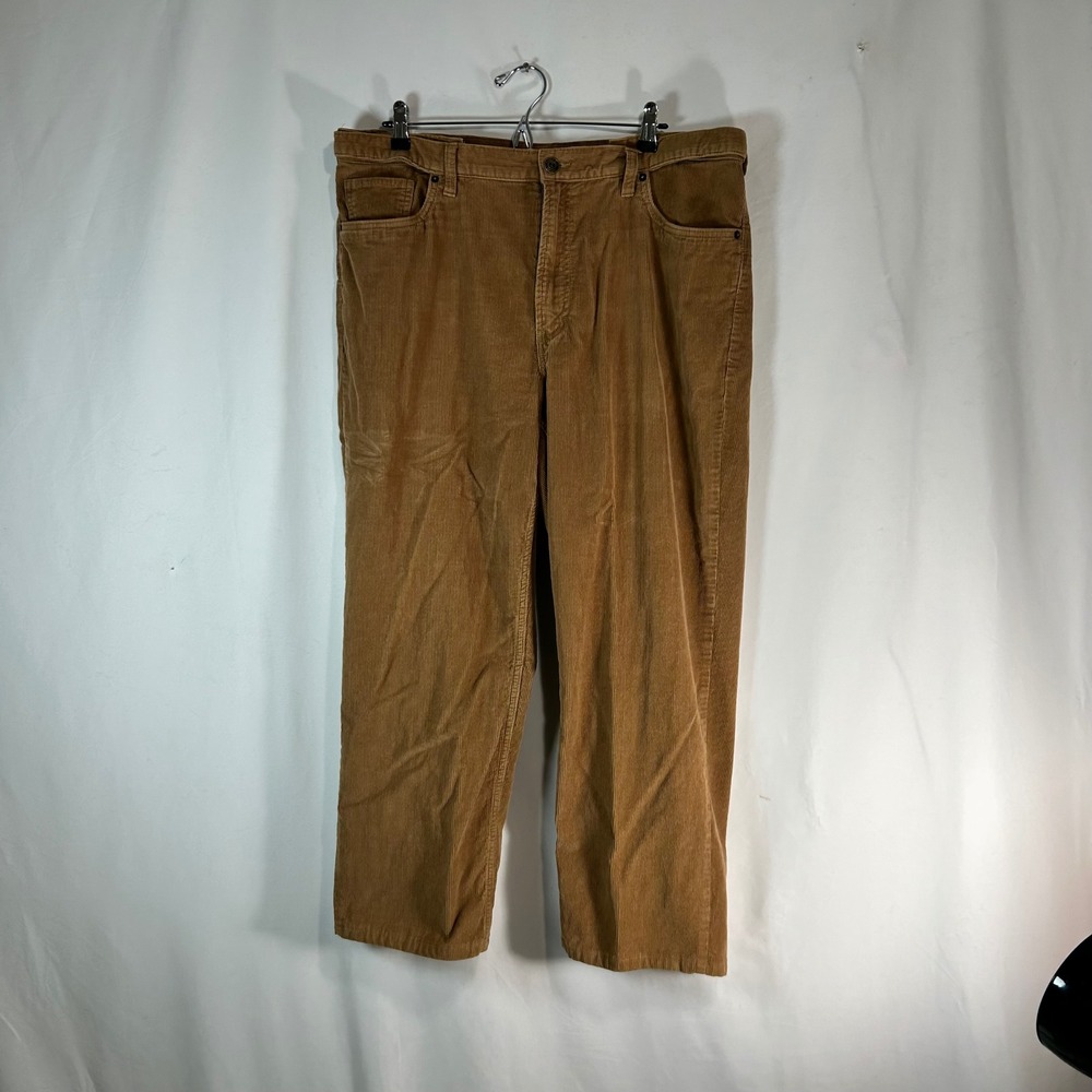 Mens Tan Corduroy Pants Relaxed Fit Casual Everyday Wear Size 38x32